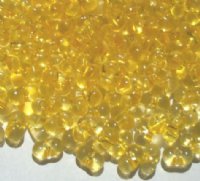 25 grams of 3x7mm Transparent Yellow Farfalle Seed Beads